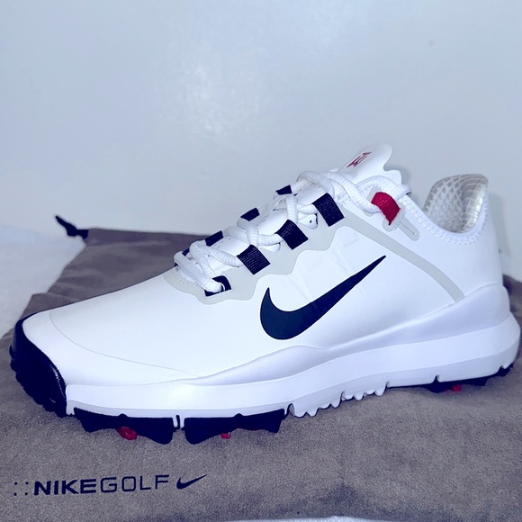 Nike TW 13 (Tiger Woods). Size 7M/8.5W. White/ Anthracite-Varsity Red.